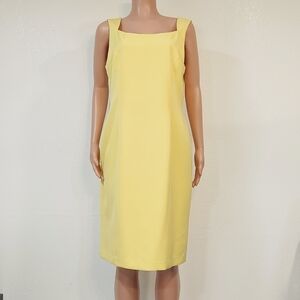Albert Nipon Yellow Lined Sleeveless Dress Size 14